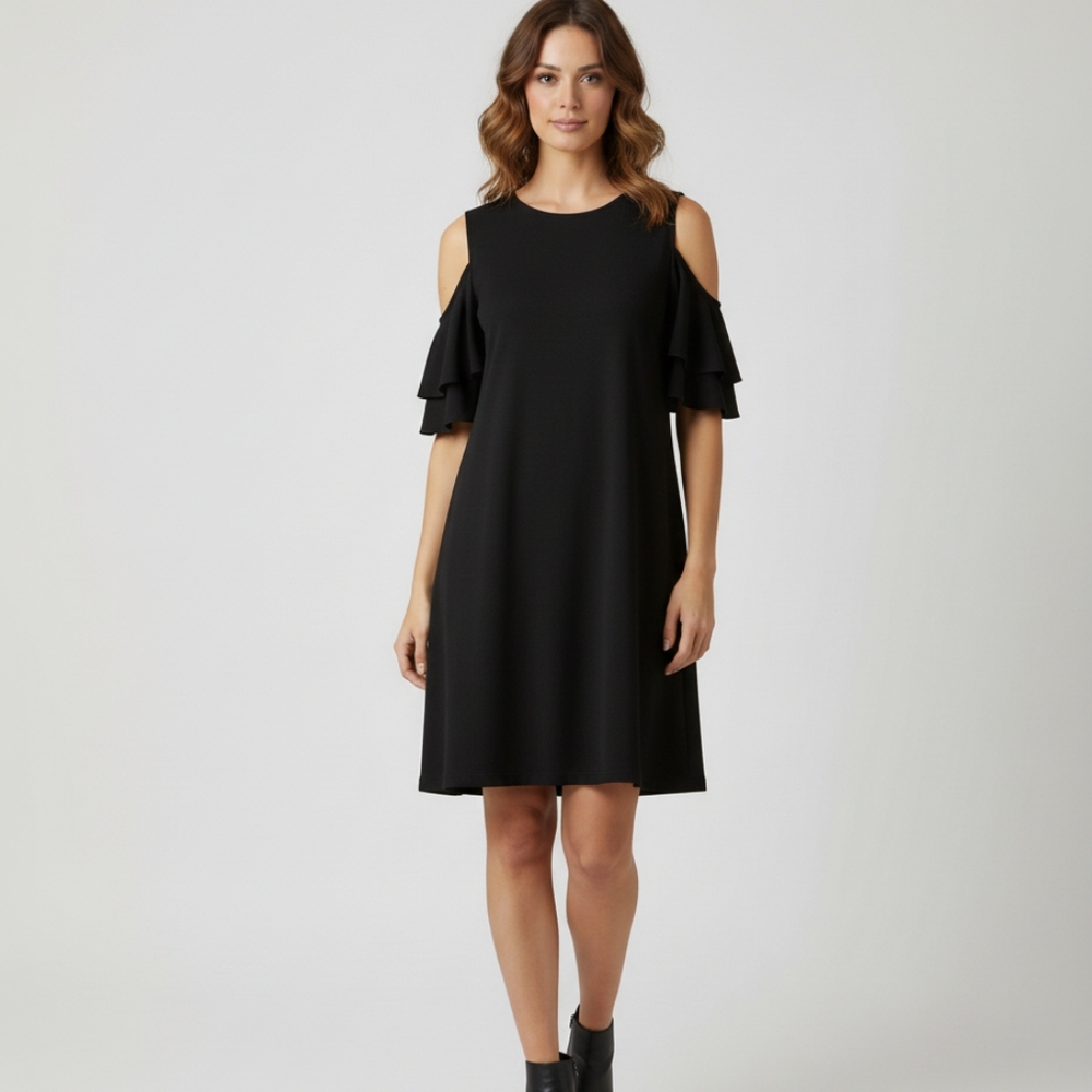Loft Black Cold Shoulder Dress